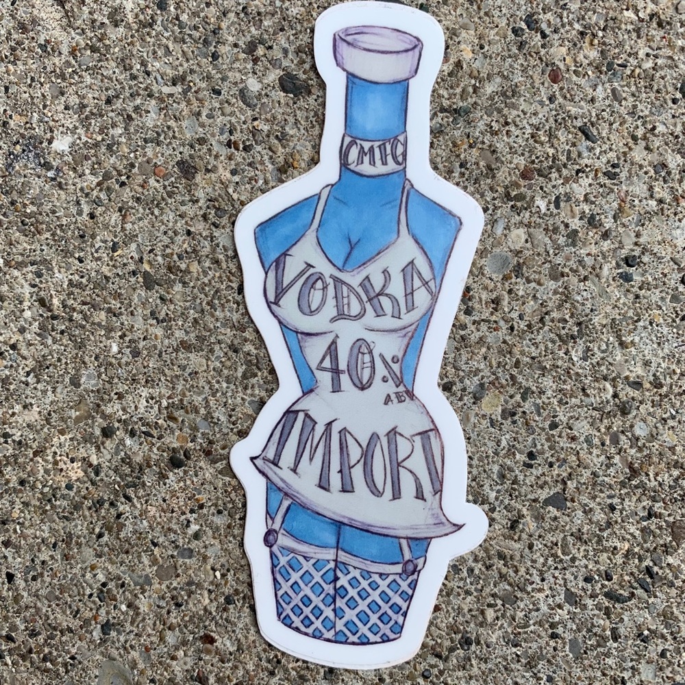 3/$15 Vodka Body Original Art Sticker Decal
